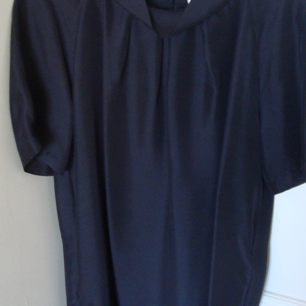 Gold Hawk Silk Short Sleeve Mini Dress Sz Med